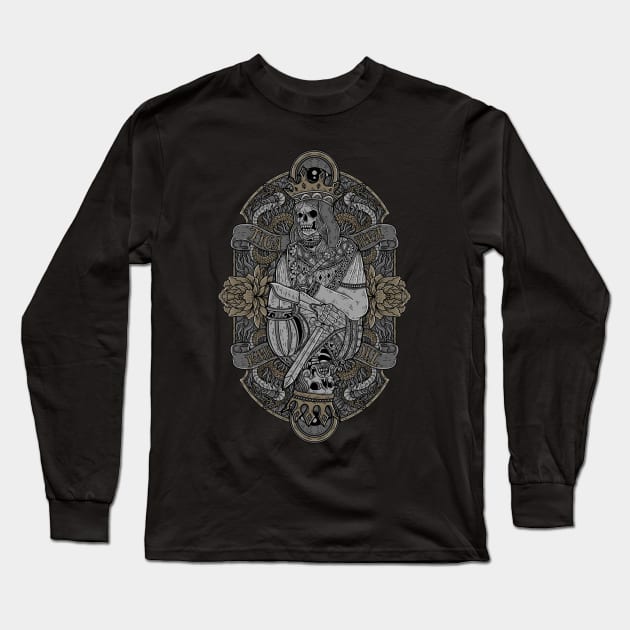 king and queen skull Long Sleeve T-Shirt by Tigajiwa
